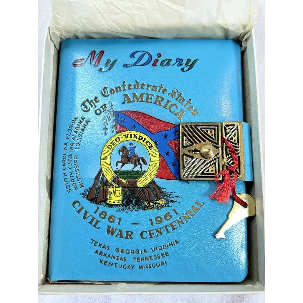 Civil War Centennial 1861-1961 Deo Vindice Confederate States 5 Yr Diary - Blue